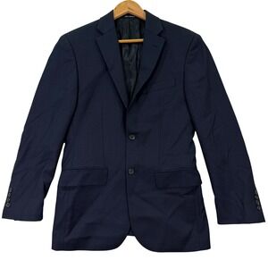 NEW Pronto Uomo Mens 36R Suit Jacket Navy Blue Wool Platinum Blazer Two-Button